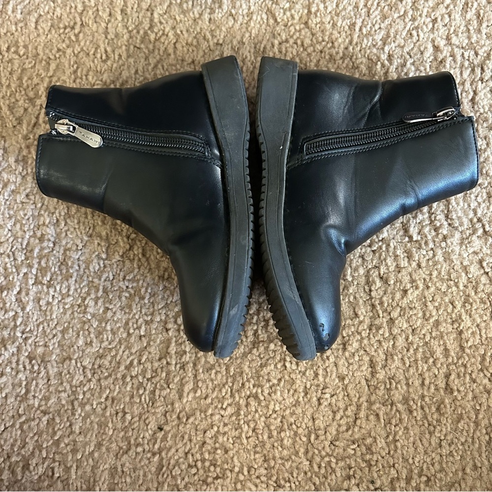 Tahari | Black Ankle Boots with Rhinestone Bow - Picture 4 of 8